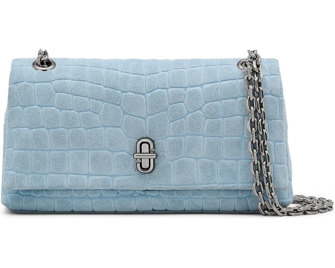 Мини-сумка Marc Jacobs The Suede Croc Dual Chain с крокодиловым тиснением