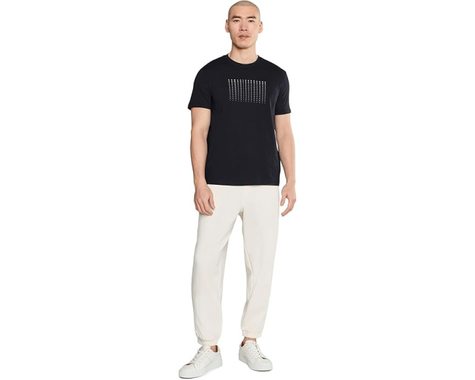 Брюки Armani Exchange из смесового хлопкового твила с эластичными манжетами и кулиской