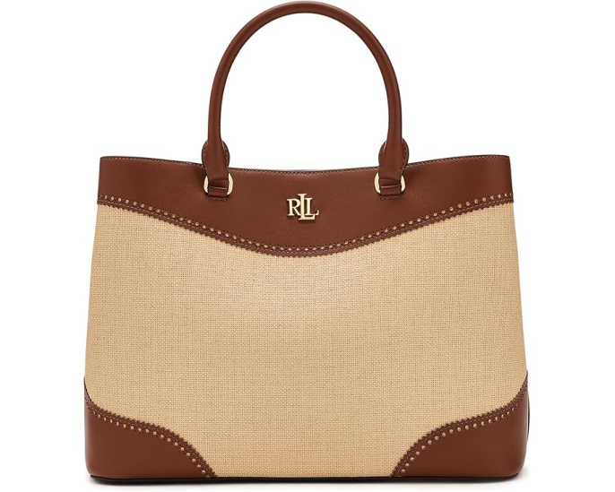 Большой сатчел Straw & Leather Marcy от Lauren Ralph Lauren