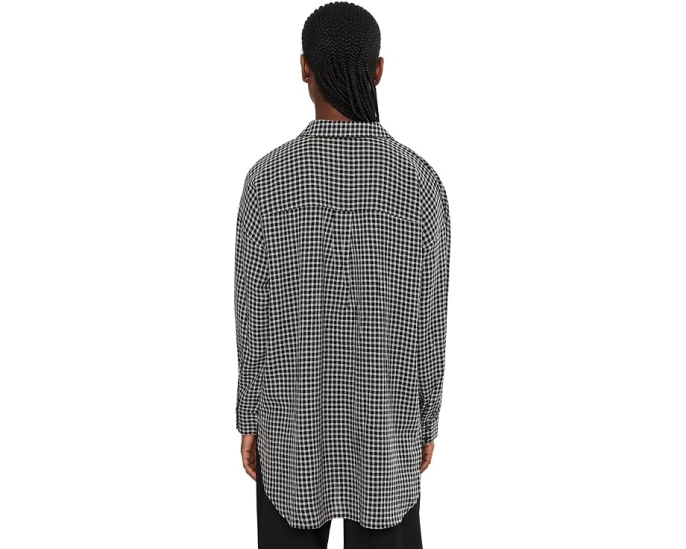 Wool Cotton Check Classic Collar Shirt