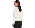 Свитер Lilla P Shirred Sleeve Crew Neck с длинными рукавами и контрастной отделкой