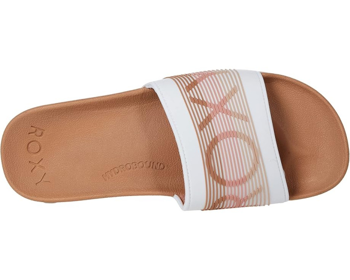 Сланцы Roxy Slippy LX с широким ремешком и разноцветными полосками