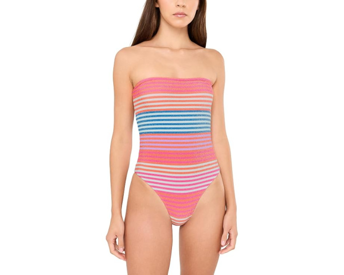 Цельный купальник Amber One-Piece Beach Riot с полосатым узором