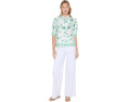 CeCe топ Cotton Sateen Hidden Placket из хлопкового сатина