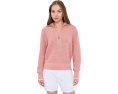 Varley вязаный свитер Morwenna 1/2 Zip Knit c половинной молнией розовый