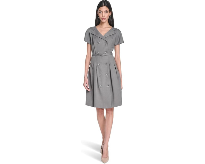 Платье-трапеция Melange Suiting с поясом от Calvin Klein