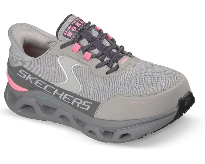 Кроссовки Skechers Work Glide-Step Altus SR с защитой носка из карбонано серого цвета