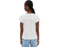 Petite Short Sleeve V-Neck Knit Top w/ Miter Detail