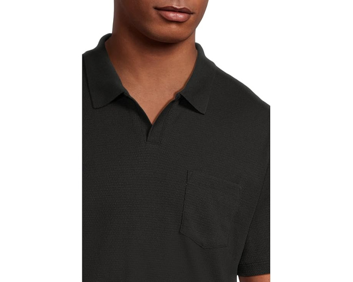 Vince поло Short Sleeve Johnny Collar с воротником-стойкой и сетчатой структурой