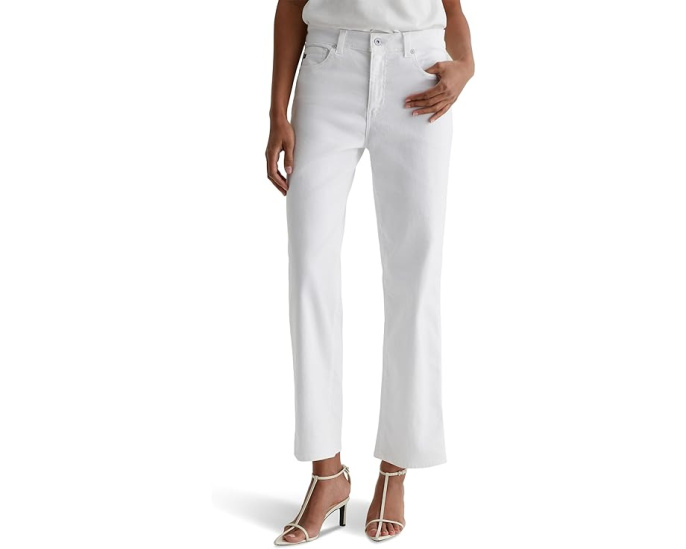 Джинсы AG Jeans Brinley Mid-Rise Straight Crop Gallery White прямого кроя