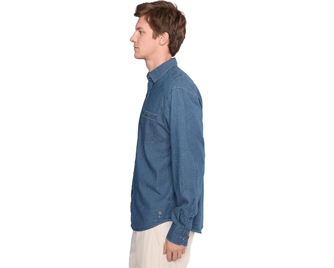 Рубашка Tommy Bahama Wild Indigo Plaid в клетку с эффектом поношенности