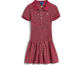 Floral Smocked Stretch Mesh Polo Dress (Toddler/Little Kid)