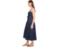 Джинсовое миди платье Pintucked Denim Midi Adrianna Papell с квадратным вырезом