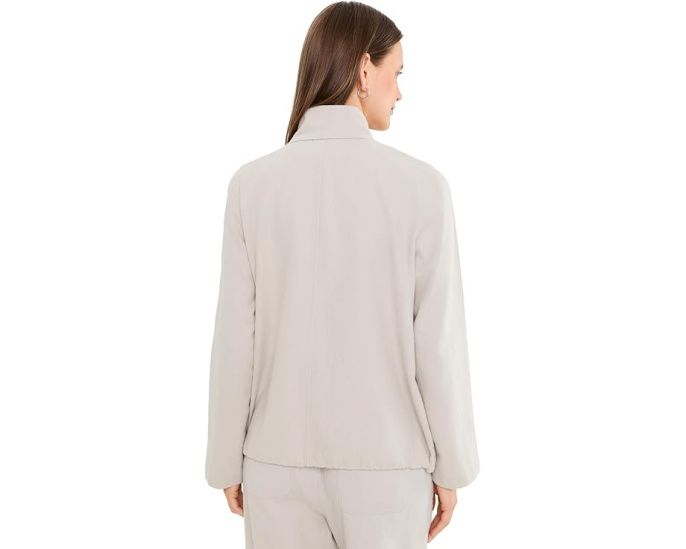 Белая куртка-бомбер Eileen Fisher на молнии из льна и органического хлопка