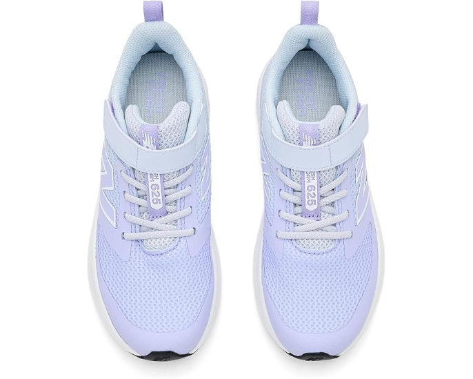 New Balance 625 детские кроссовки на липучках фиолетовые с дышащей сеткой