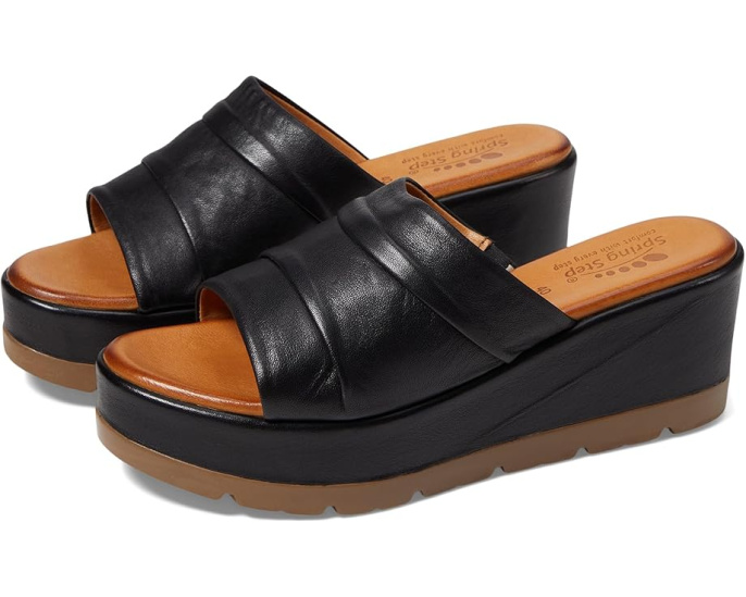 Сандалии Allerton Spring Step на платформе с клиновидным каблуком и кожаным верхом