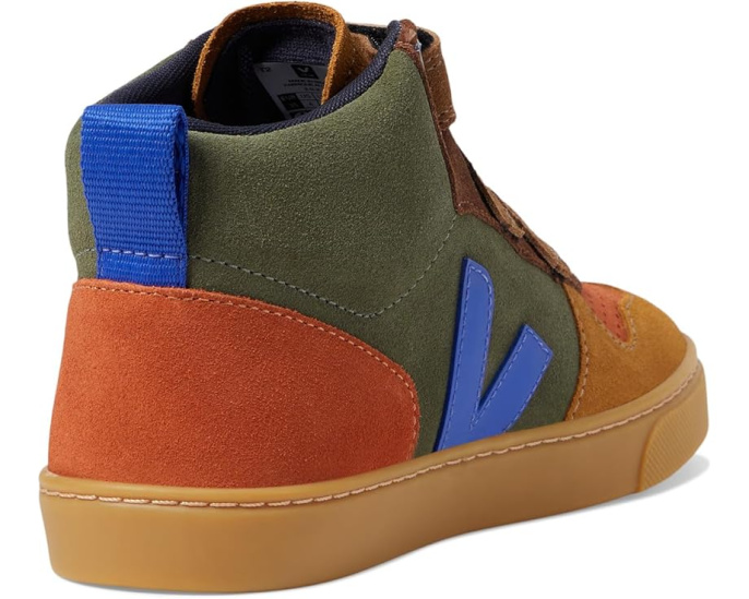 Детские кроссовки VEJA Small V-10 Mid на липучке из кожи