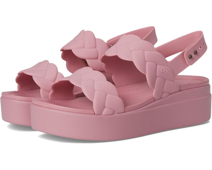 Сандалии Crocs Brooklyn с низким клином и плетеным верхом
