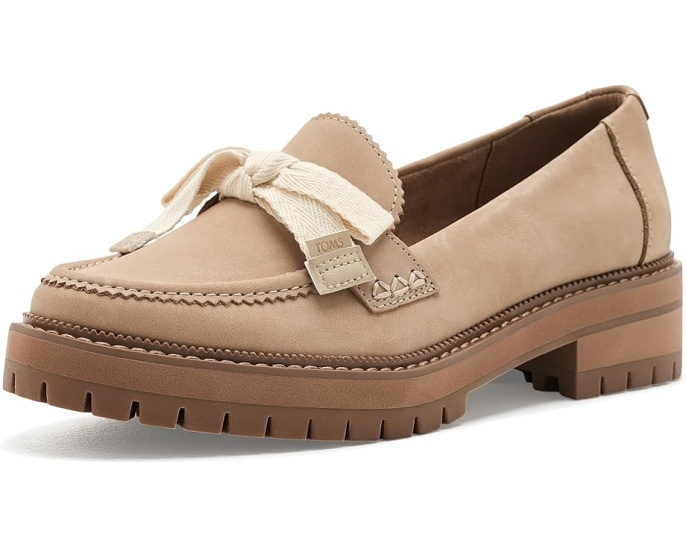 Лоферы TOMS Cara Bow с бантом и замшевым верхом