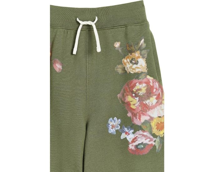 Floral Wide-Leg Fleece Sweatpants (Big Kid)