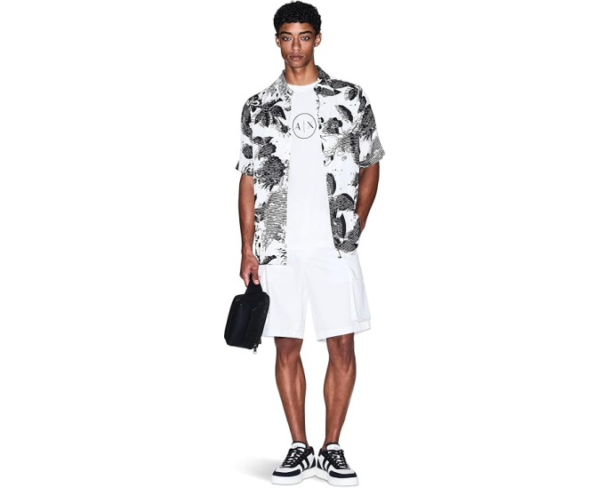 Футболка Armani Exchange с круглым логотипом на груди из хлопка