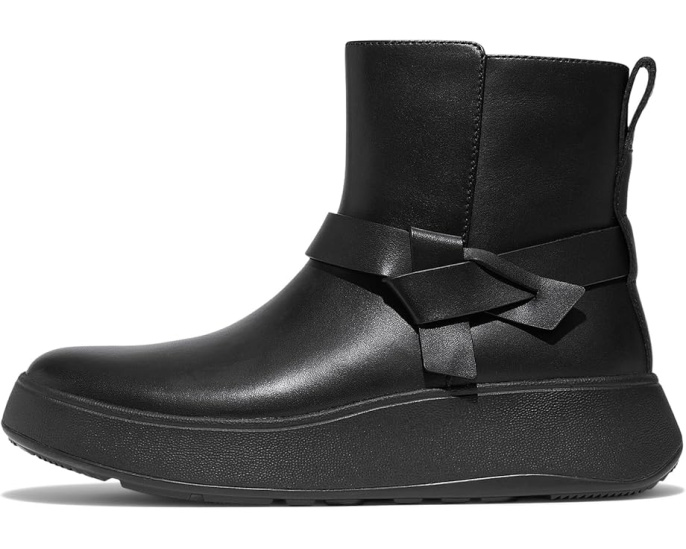 Короткие ботинки FitFlop F-Mode на платформе из кожи с узлом