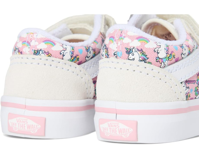 Vans Kids Old Skool V детские кеды с боковой полосой и липучками