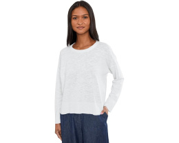 Свитер Eileen Fisher с круглой горловиной из узловатой смеси органического льна и хлопка