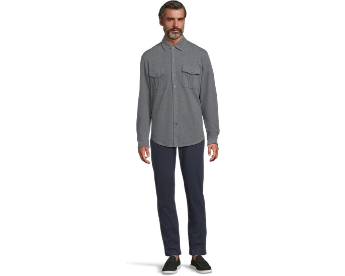 Tommy Bahama Длинная рубашка Fireside Coast с начесом и отделкой из шамбри