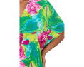 Natori кафтан Tropic Crinkle Windowpane в клетку