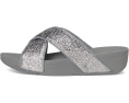 Сандалии Lulu Crinkled-shimmer Cross Slides от FitFlop с блестками