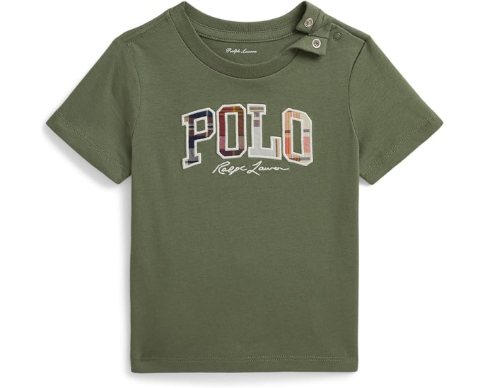 Хлопковое джерси-поло с логотипом Madras от Polo Ralph Lauren