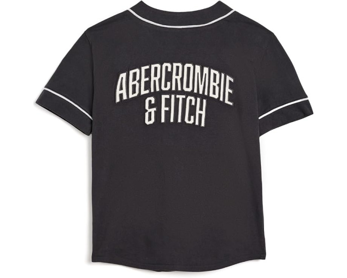 Футболка бейсбольная abercrombie kids Piped Baseball Tee розовая для детей старшего возраста