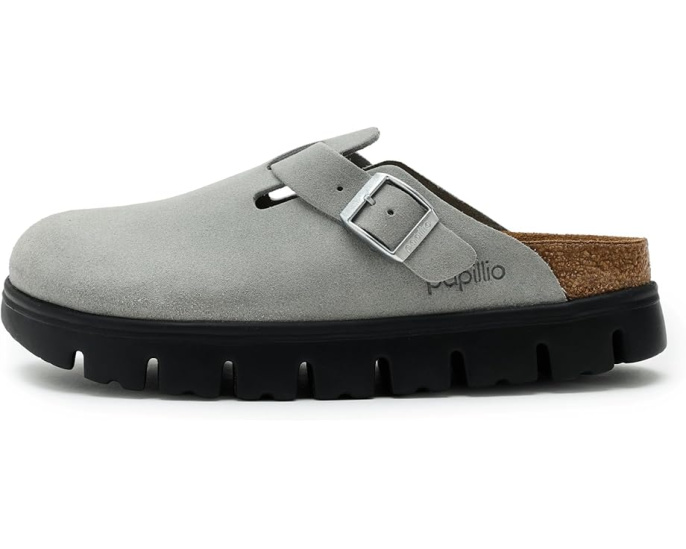 Биркенштоки Boston Chunky Sandal на платформе из замши с массивной подошвой EVA