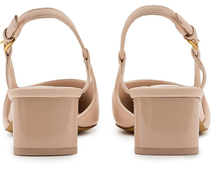 Лодочки A-Amelie Slingback с острым носком и устойчивым каблуком