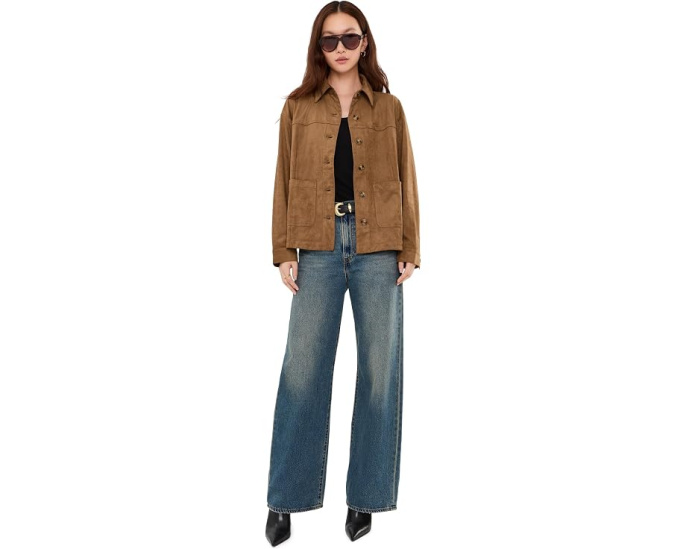 Куртка Ellie Faux Suede Jacket в бежевом цвете