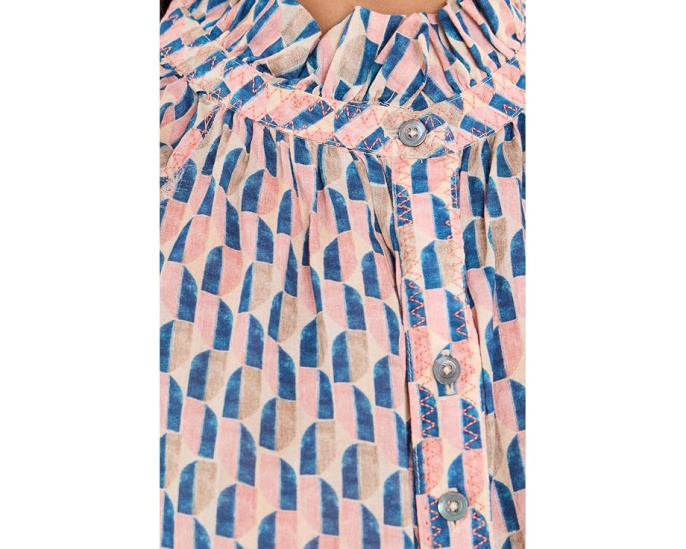 Рубашка NIC+ZOE Petite Sideways Cotton Crinkle с принтом