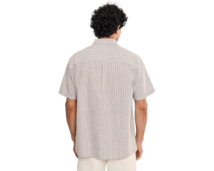 Barbour летняя рубашка Nelson Striped из льна с расслабленным кроем