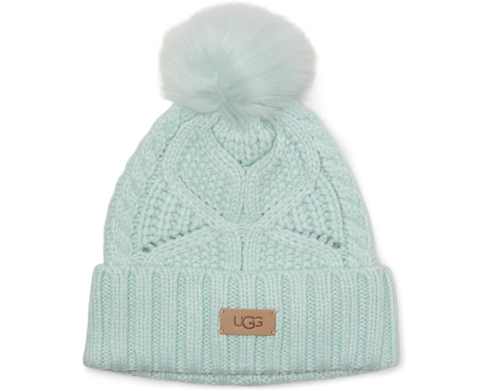 Шапка UGG Cable Beanie с помпоном и косой вязкой