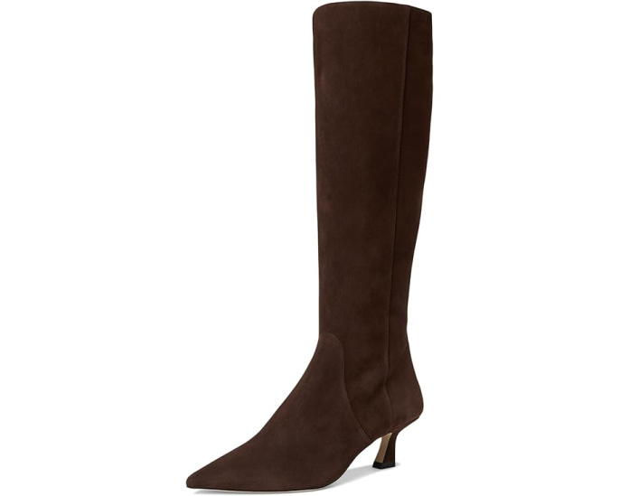Высокие сапоги Vinnie Zip 50 на изящном каблуке из козьей кожи Stuart Weitzman