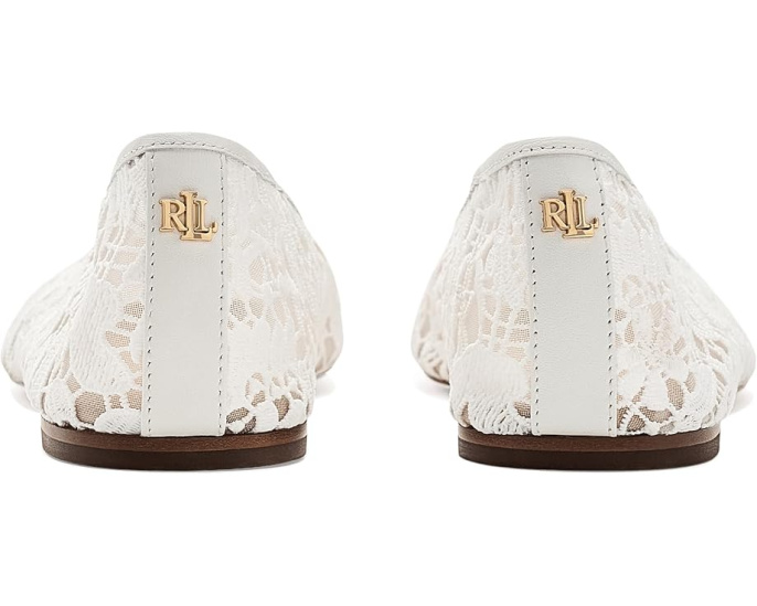 Балетки Jayna с кожаной отделкой и кружевом Lauren Ralph Lauren