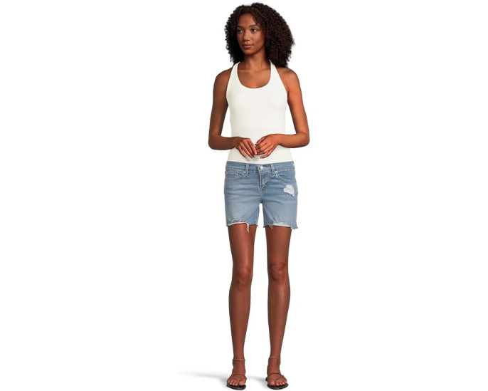Женские шорты Levi's Mid Length Short из денима с высоким подъемом