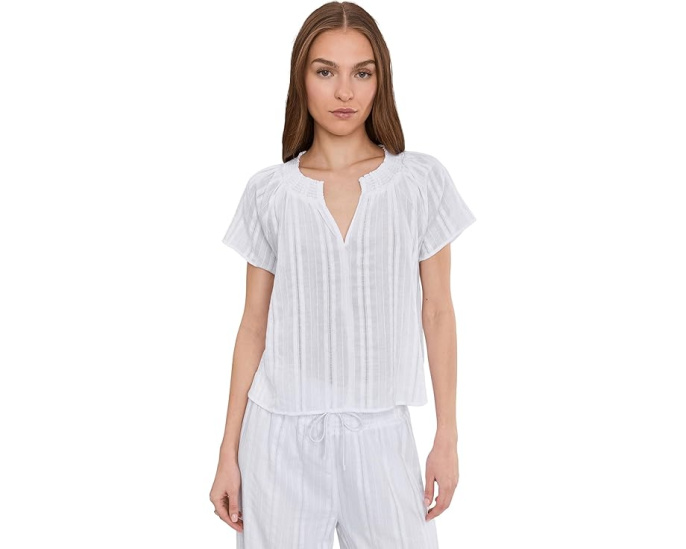 Блуза Splendid Meadow из мягкой ткани с V-образным вырезом и короткими рукавами