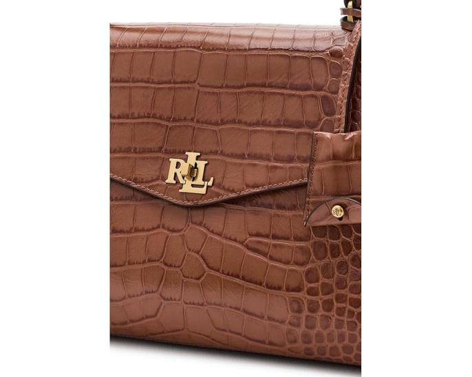 Lauren Ralph Lauren сумка Croc-Embossed Medium Farrah Soft из кожи крокодила