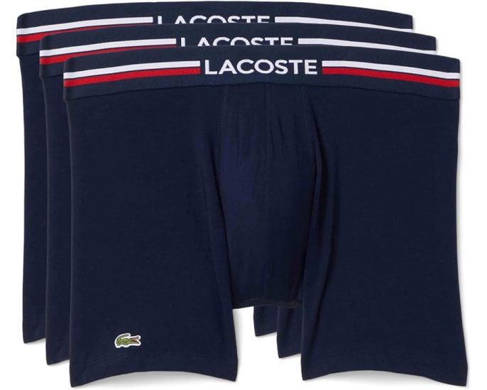 Трусы боксеры Lacoste 3 шт из хлопка черные