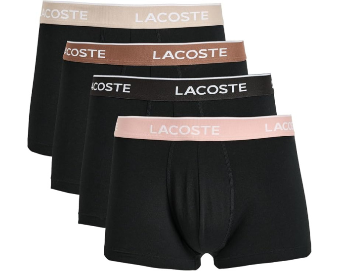 Набор из 5 трусов Lacoste 5-Pack Logo Trunks с брендированным поясом