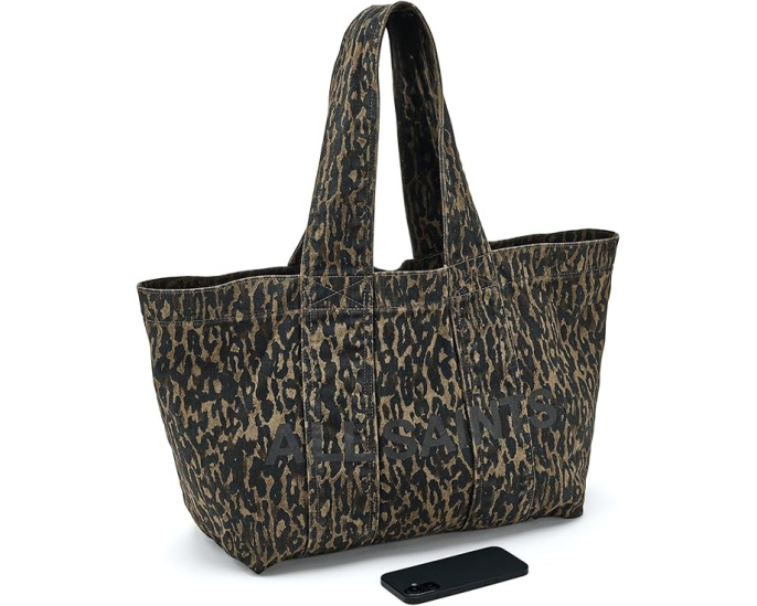 Тоут Izzy Leopard Denim AllSaints с леопардовым принтом