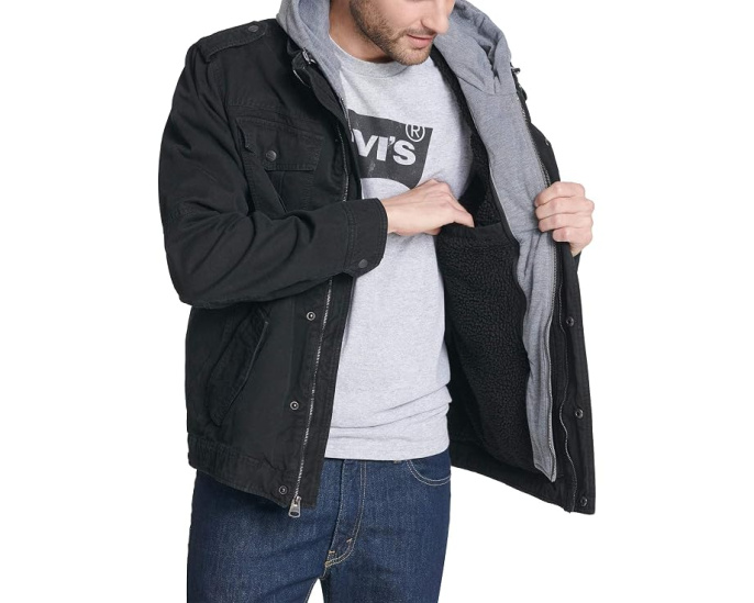 Куртка военная Levi's Hooded Military из хлопка с капюшоном