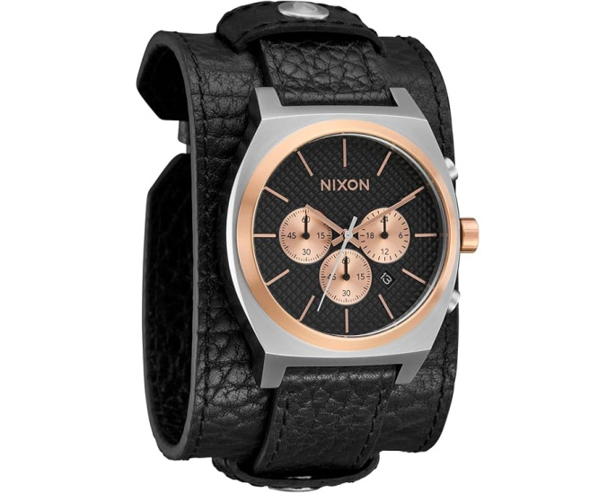 Часы Nixon Time Teller Chrono с кожаным ремешком