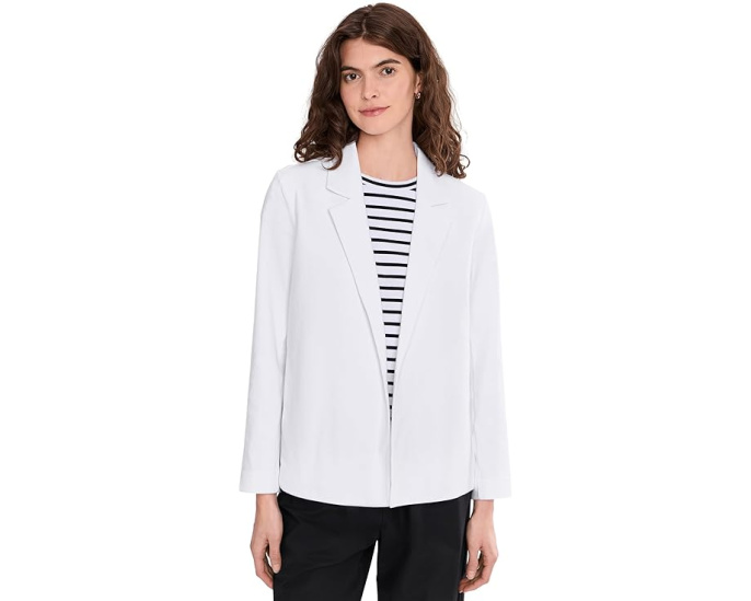 Eileen Fisher Блейзер Cotton Blend Ponte в белом цвете с лацканами